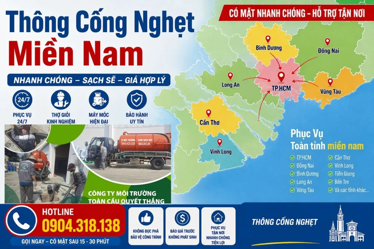 Phạm vi phục vụ khu vực miền Nam
